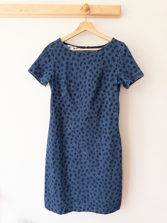#152 Boden size 4 denim dress with dots - like new