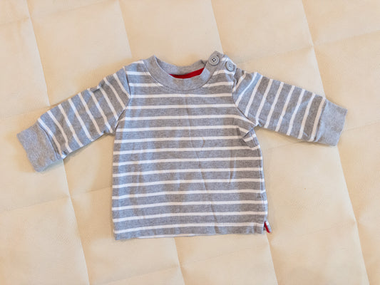 #12 Hanna Andersson 3-6 month gender neutral gray and white striped sweater