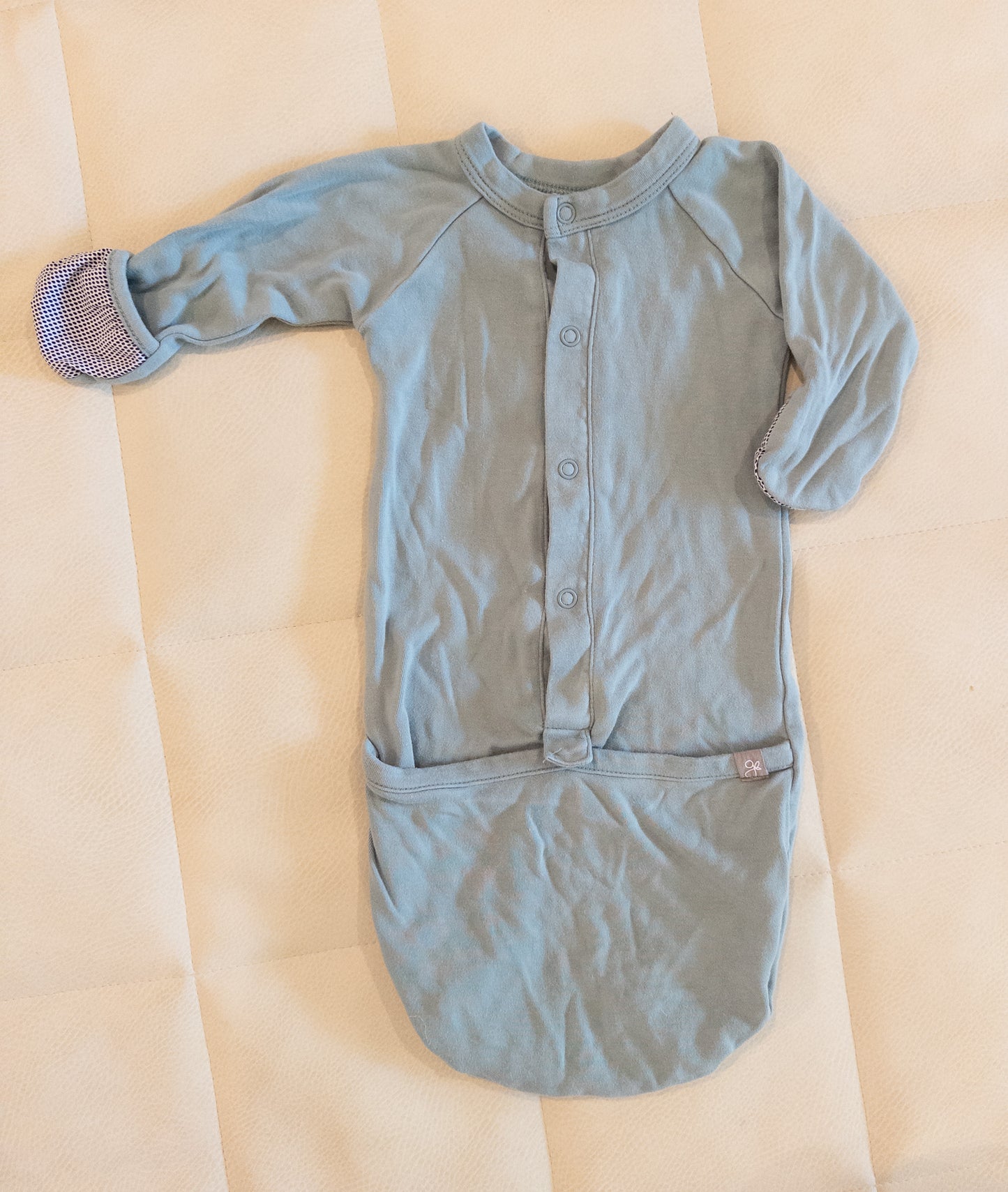 #12 Goumi Gown- Blue theme, gender neutral, 0-3 months.