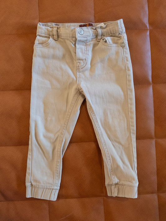 #152 7 for All Man Kind 24m boys khaki jogger pants - VGUC