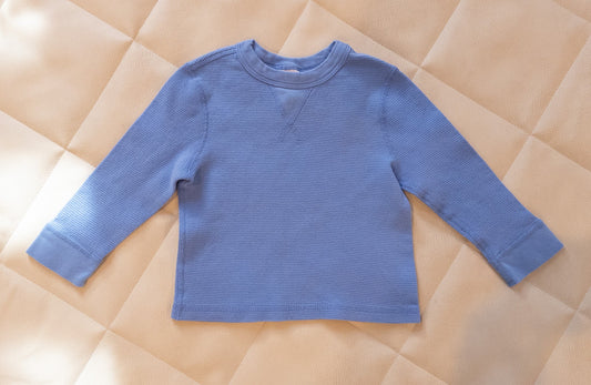 #152 Hanna Andersson 2T cornflower blue waffle long sleeve - EUC