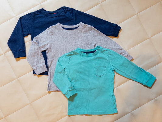 #152 Simple Joys by Carter's 2T long sleeve pocket tees (3) - EUC