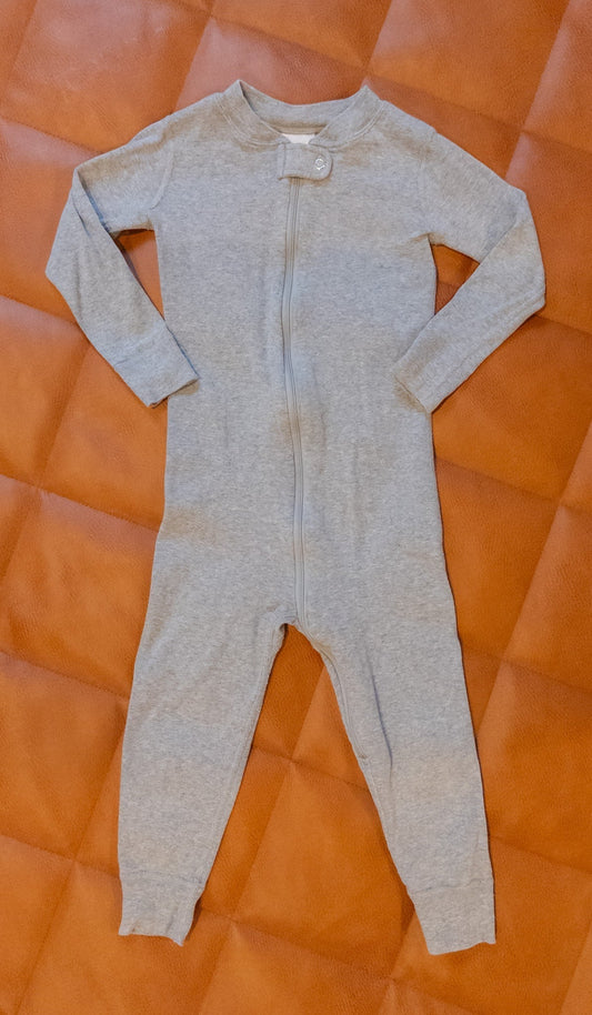 #152 Hanna Andersson 2-3T heather gray zip pajamas - VGUC