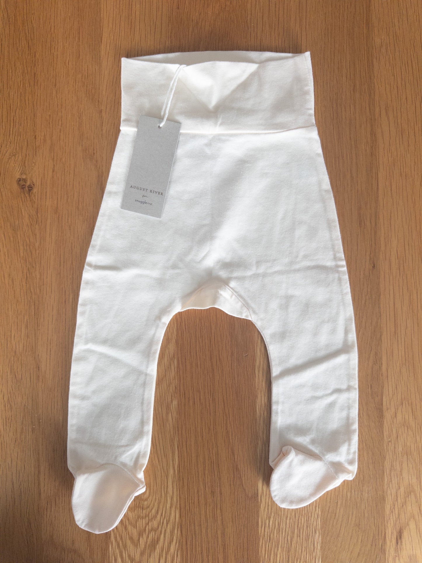 #152 6-9m ivory footie tights, August River by SnuggleMe Organic - NWT