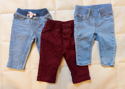 #151 3-6m girls pants bundle - VGUC
