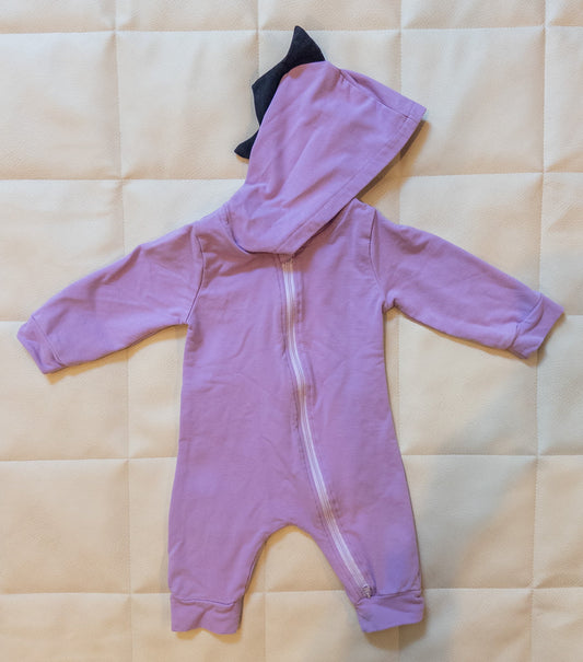 #151 3-6m girls dinosaur zip jumper, boutique brand - EUC