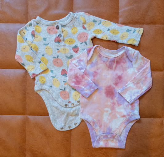 #151 Old Navy 3-6m baby girl long sleeve onesie bundle - EUC