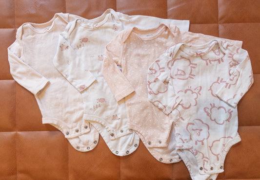 #151 Carter's 6m baby girl long sleeve onesie bundle - VGUC