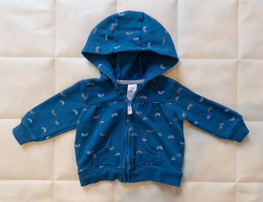 #151 Carter's 6m rainbow zip hoodie sweatshirt - VGUC