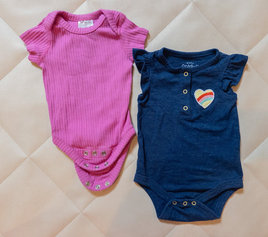 0-3m girls Hanna Andersson + Cat & Jack onesie bundle - EUC #151
