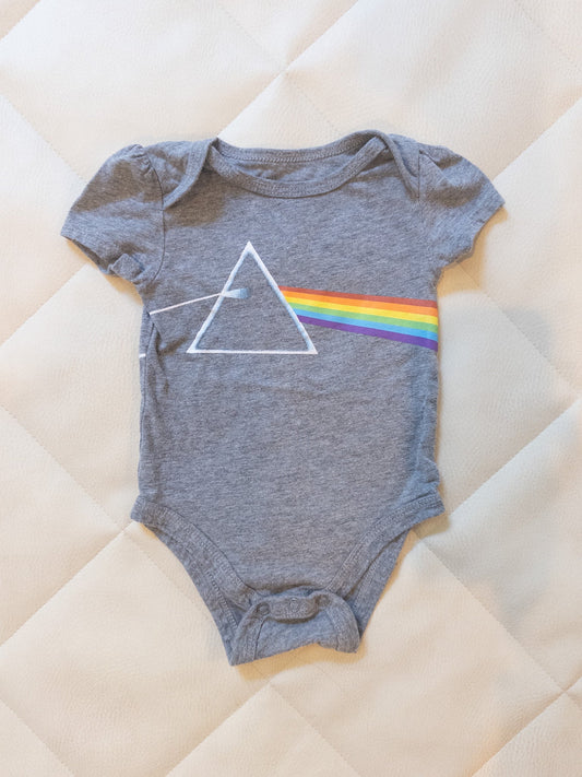 #151 Pink Floyd 6-9m puff sleeve onesie - EUC