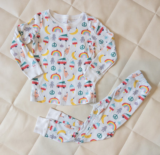 #37 Dodo Banana 2T Gender Neutral Holiday Pajamas - EUC