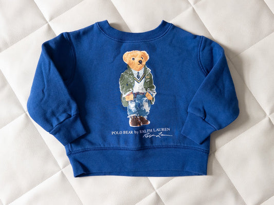 #152 Ralph Lauren Polo 2T teddy bear sweatshirt - EUC