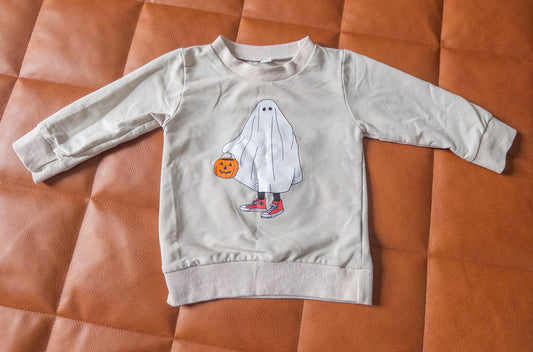 #152 24m halloween ghost sweatshirt - EUC