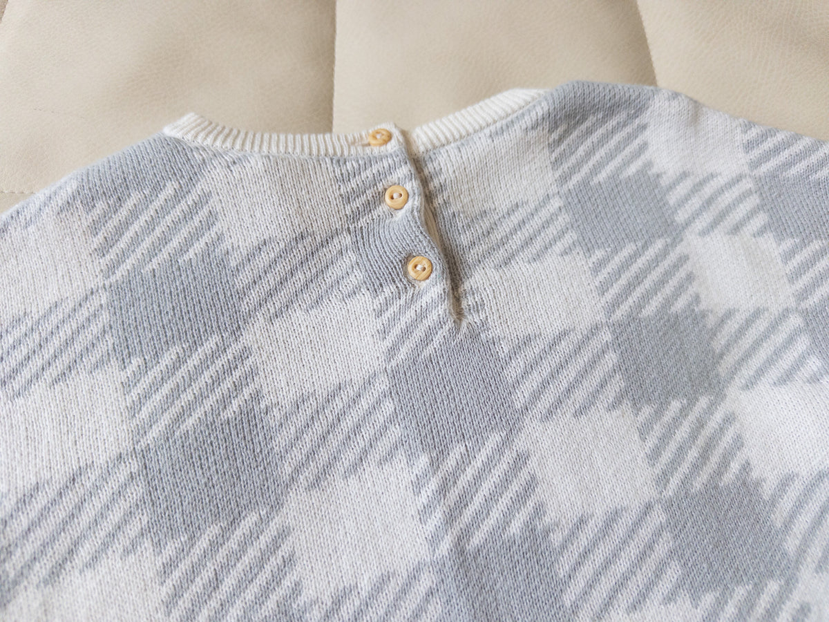 #37 H&M 18-24m boys gingham check sweater - EUC