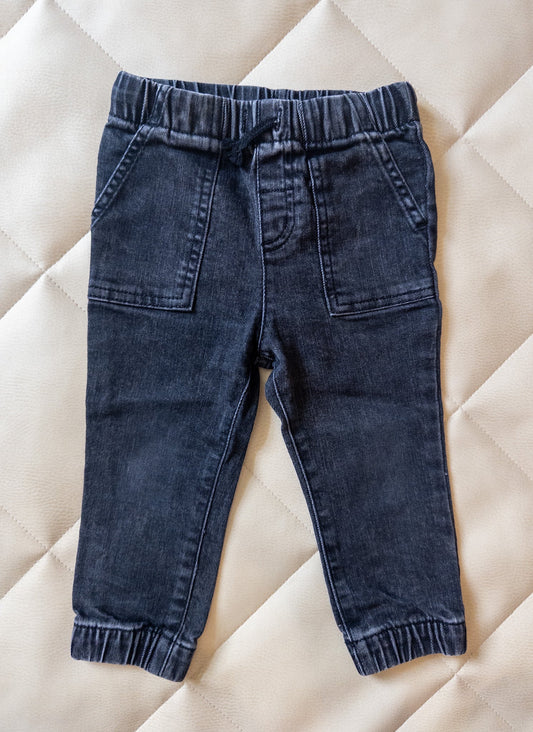#152 Cat & Jack 18m black jogger jeans - EUC
