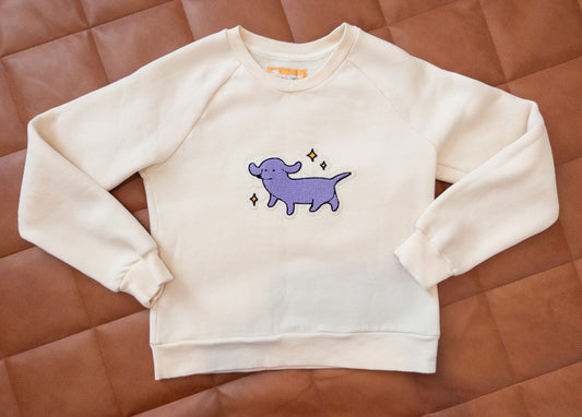 #152 XS adorable doxie plush sweatshirt by Stefanie Shank - NWOT