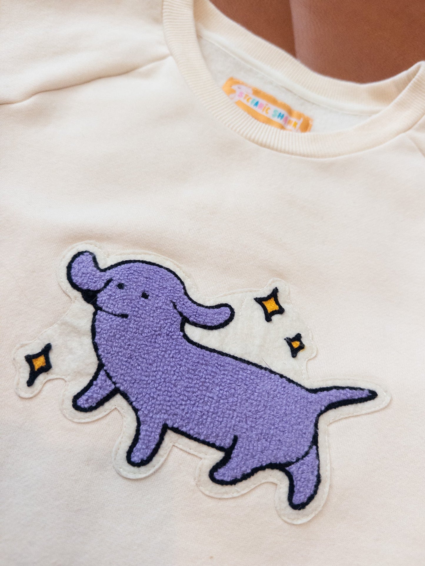 #152 XS adorable doxie plush sweatshirt by Stefanie Shank - NWOT
