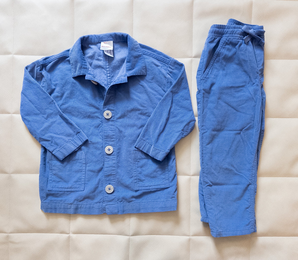 #37 Hanna Andersson 3T Boys Blue Corderoy Jacket and Pants - EUC