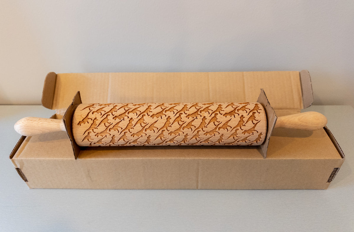 #37 T-Rex Dinosaur Pattern Rolling Pin - NEW