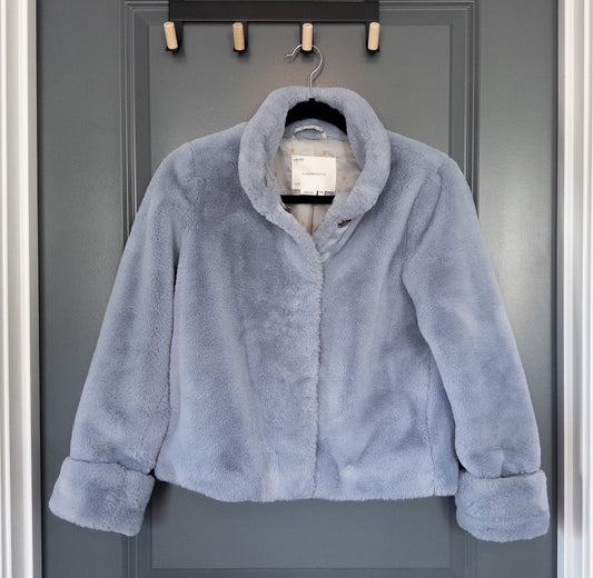 #37 Anthropologie XXSP Periwinkle Faux Fur Jacket - EUC