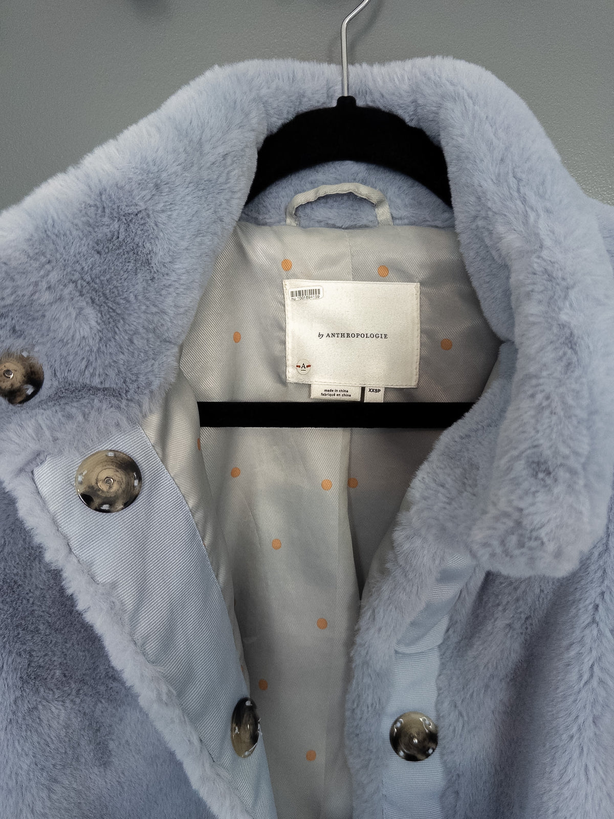 #37 Anthropologie XXSP Periwinkle Faux Fur Jacket - EUC
