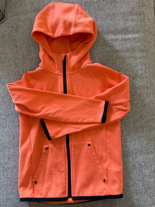 REDUCED #92 Boys size small 6/7 GAP fit orange NEW zip up hoodie lightweight jacket