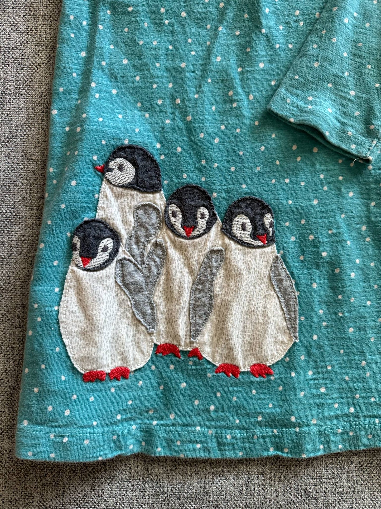 REDUCED #92 girls 2/3 BODEN green penguin dress
