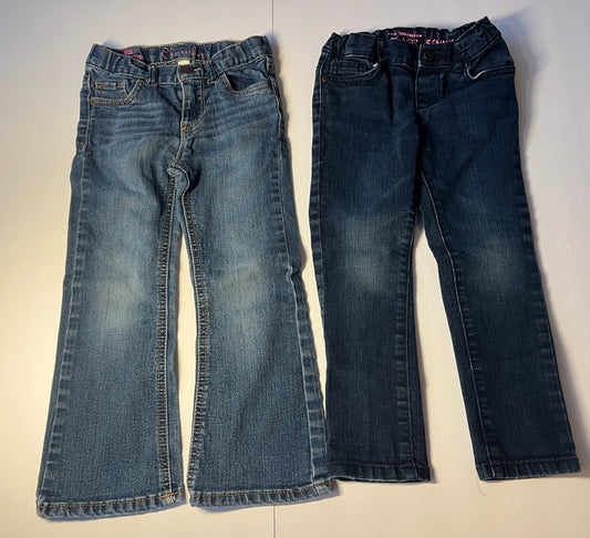 #180 Girls 4T Jean Bundle with Adjustable Waists - Cherokee and Children's Place