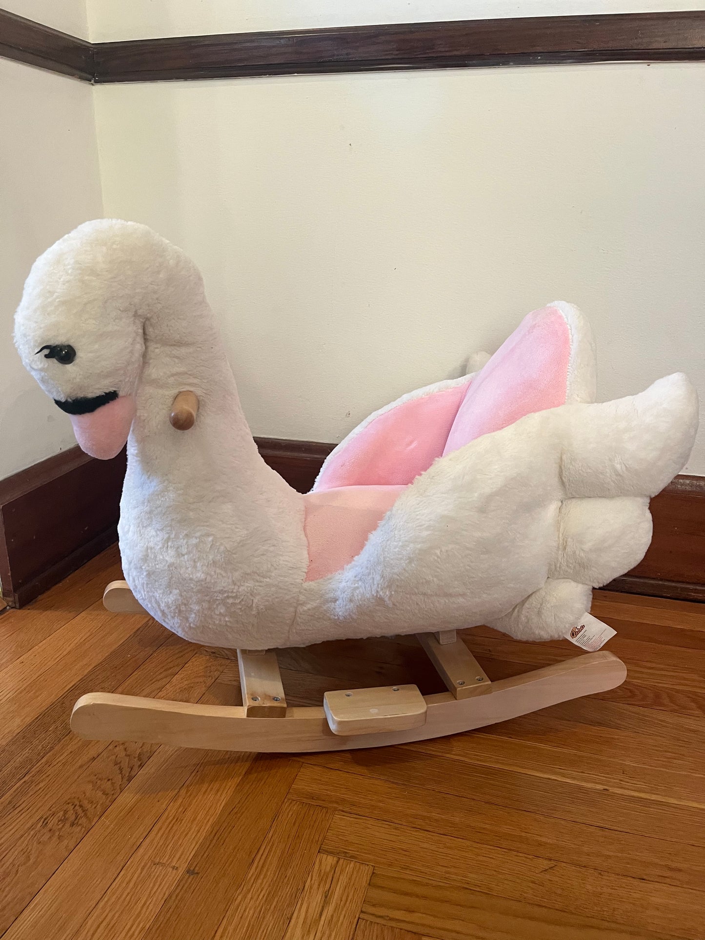 REDUCED: Plush Rocking horse Swan (retail $75)