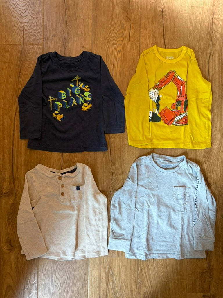#6 - Assorted Brands Boys Long Sleeved Shirts (bundle of 4) -3T
