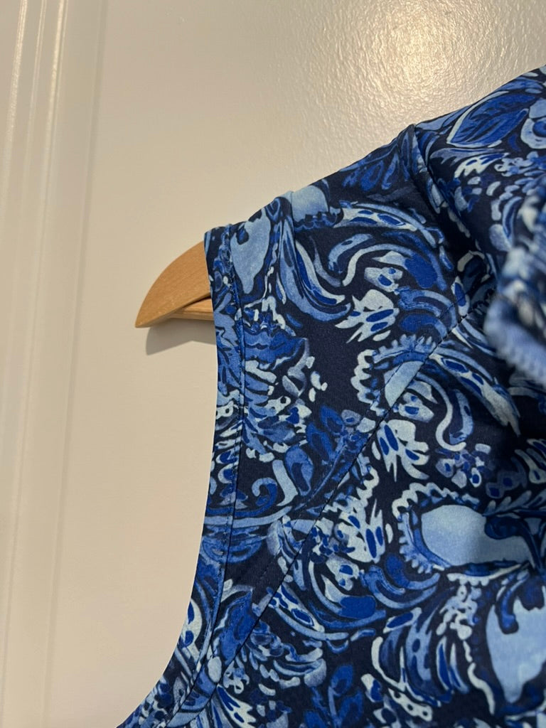 Seller #76 - Stella Parker Sport Sleeveless Women's Golf Polo Blue Floral Print Medium NWT