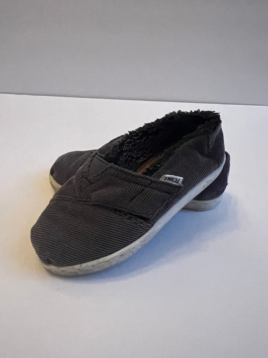 #77B Girls Shoe 9 Gray Corduroy Toms Loafers