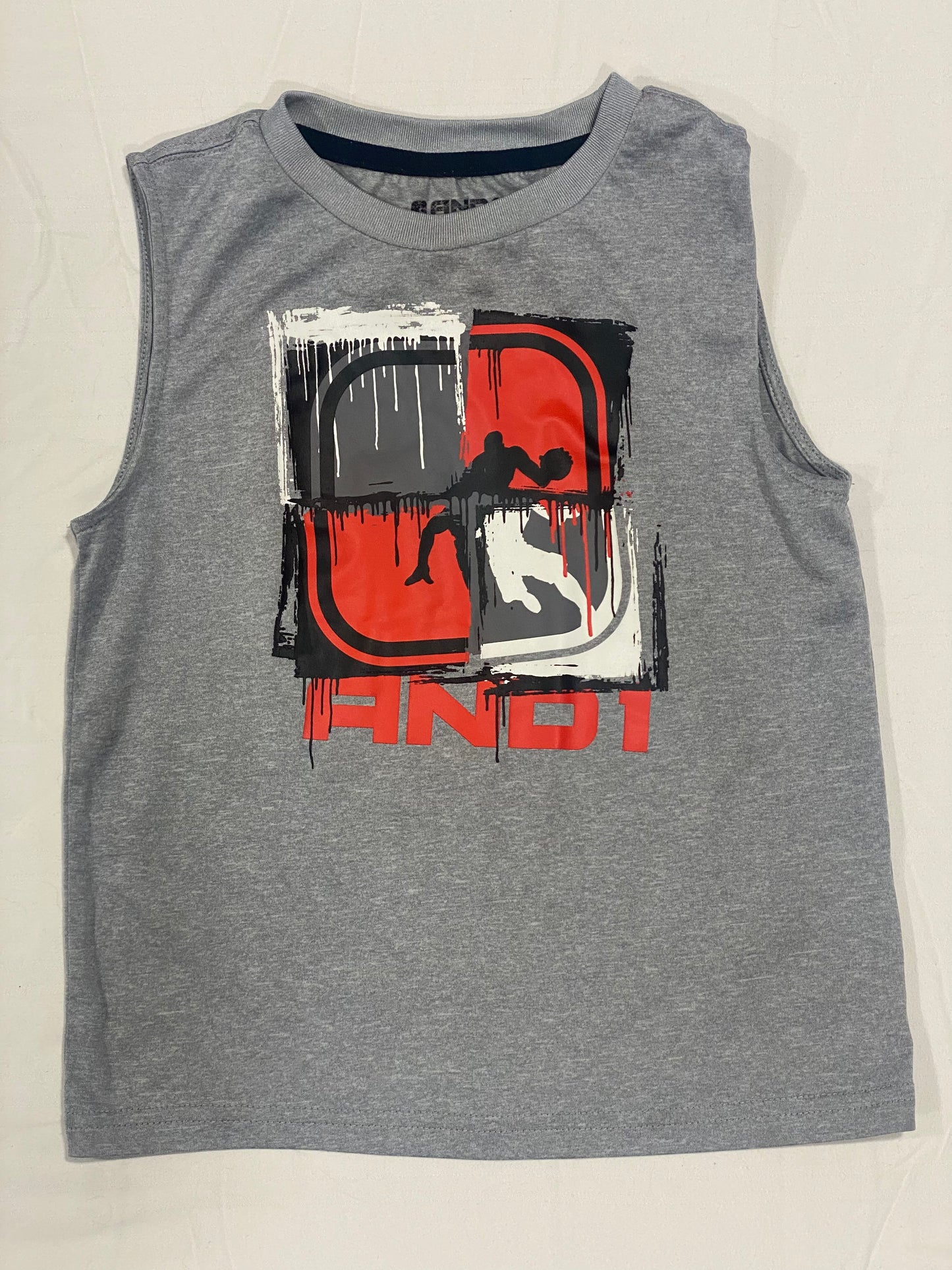 AND1 Boys 4T Gray Basketball Athletic Tank