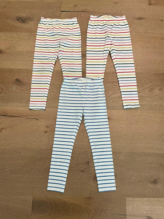 #222 Washed-Never-Worn Hanna Andersson Girls 5 Striped Leggings Bundle
