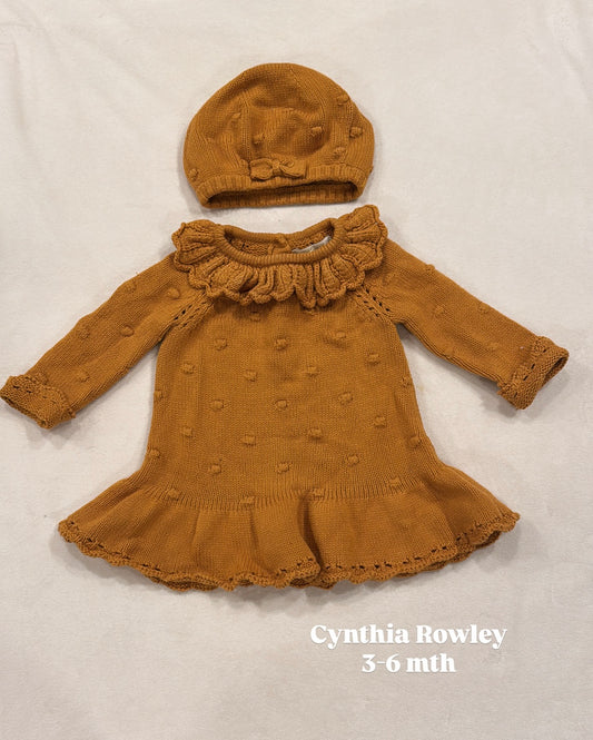 #145 Cynthia Rowley sweater dress and beret Girls 3-6 mth EUC