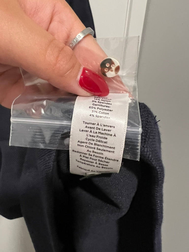 Seller #76 - Talbots Gingham Collar Preppy Polo Dress Size XL Petite Navy Gingham NWT $119