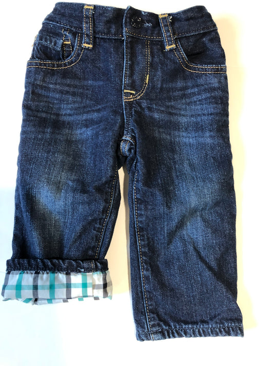 Gap boys 6-12 month lined jeans like new