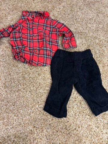 #86A boys 3mo carters, holiday outfit