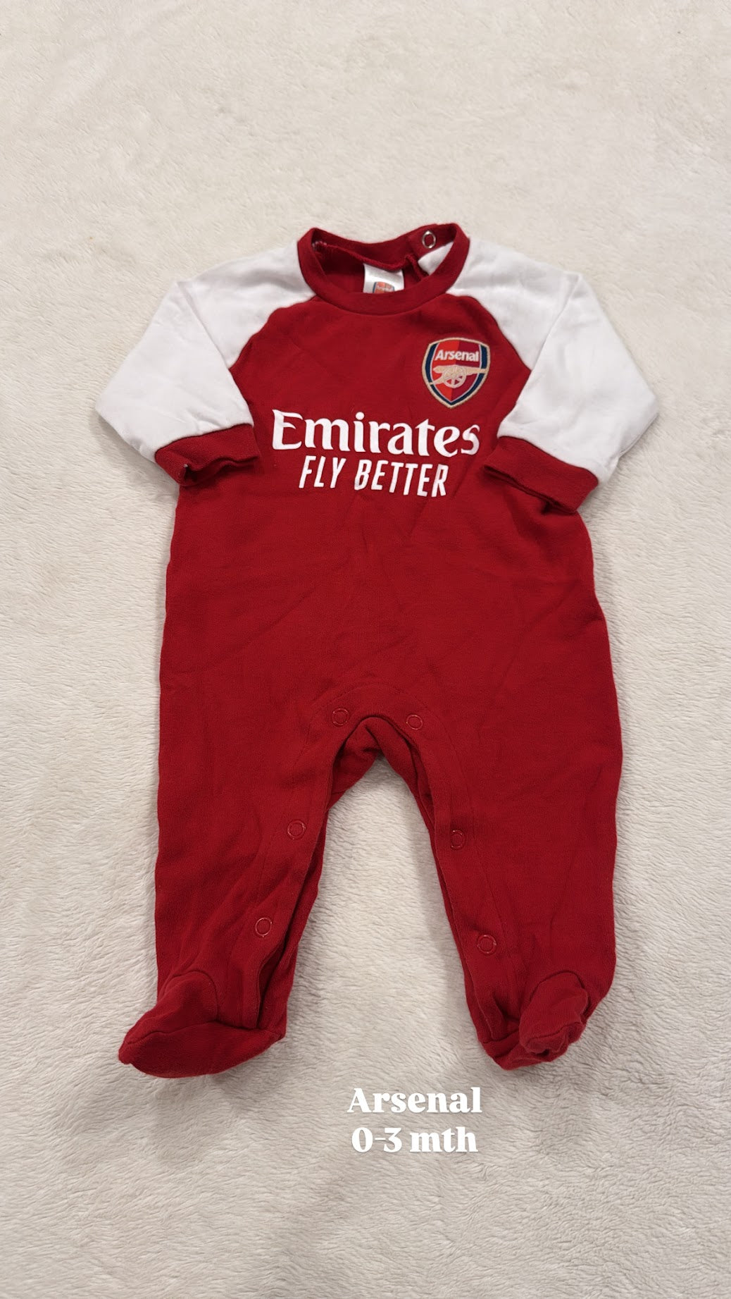 #145 Arsenal sleeper GN 0-3 mth EUC