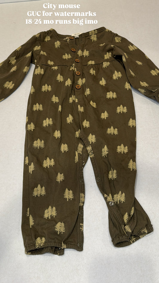 44 city mouse evergreen long John John 18-24 mo