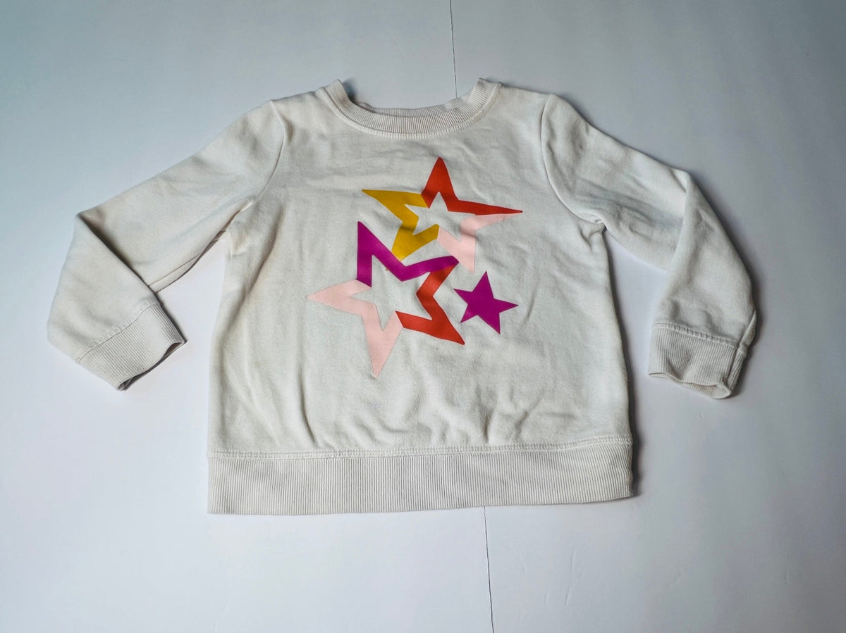 #141 Girls 4t Cat & Jack Seatshirt Bundle - Star and Rainbow Marshmellow Sweater Super Soft