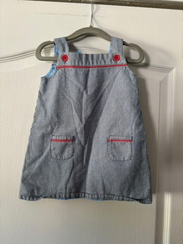 Seller 183 - Girls 12-18 Months Baby Boden Blue Jumper Dress - VGUC