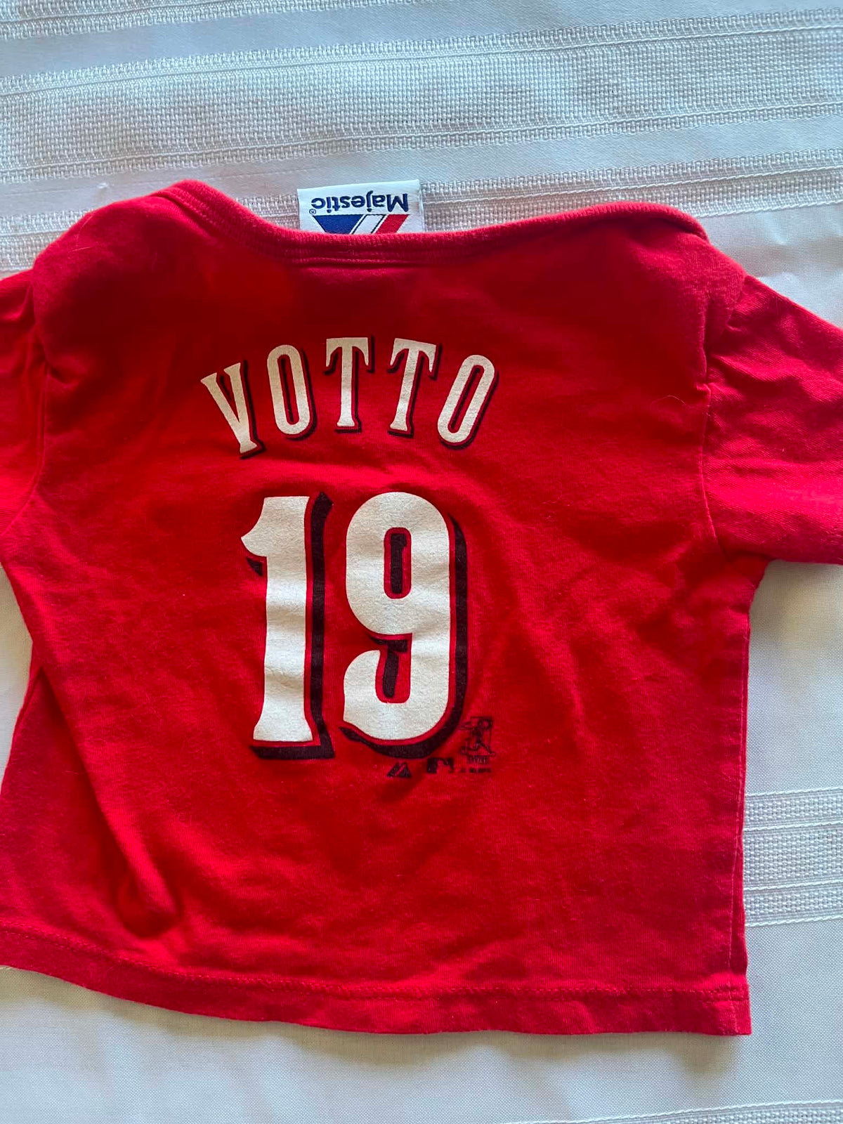 #43 Boys 3-6 months vintage Votto jersey EUC