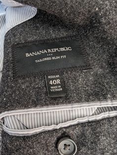 Banana Republic Blazer 40R tailored slim fit Dark Grey EUC