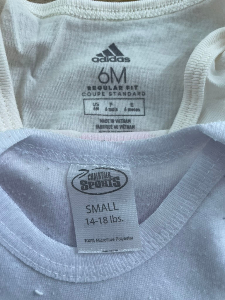 #6 - Girls Bodysuits/Onesies - Tennis and Adidas, 6 months
