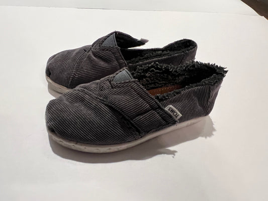Girls Shoe 9 Gray Corduroy Toms Loafers