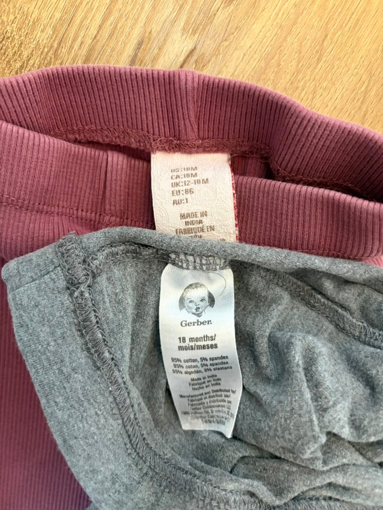 #6 - Girls Pants/Leggings (bundle of 2) - 18 monhts
