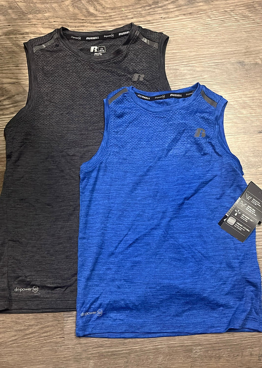 #121 NWT Boy large 10-12 muscle tops Dri 360 Russell