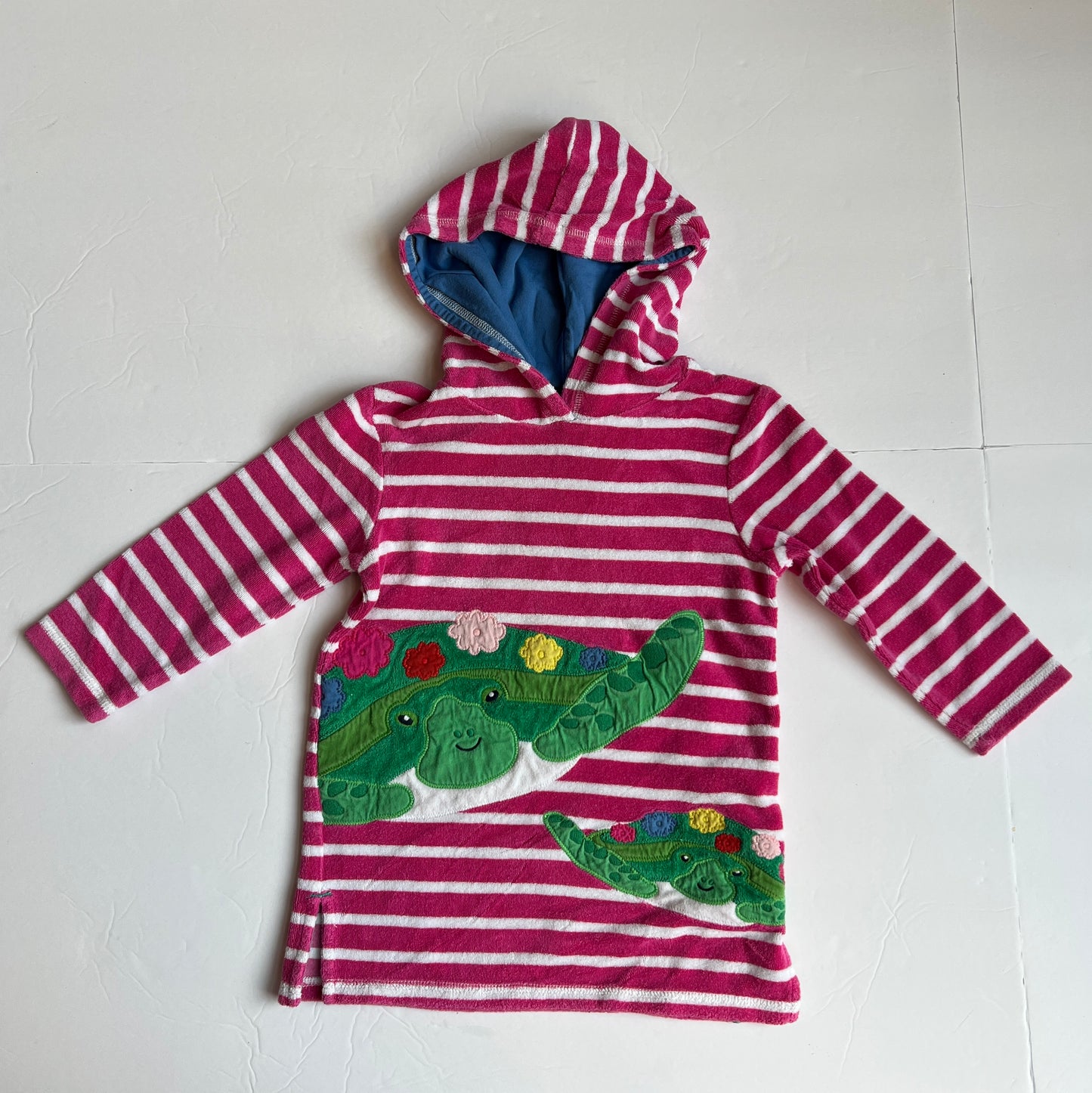 Girls Swim Size 2-3Y Mini Boden Turtle Terry Cloth Cover Up Dress